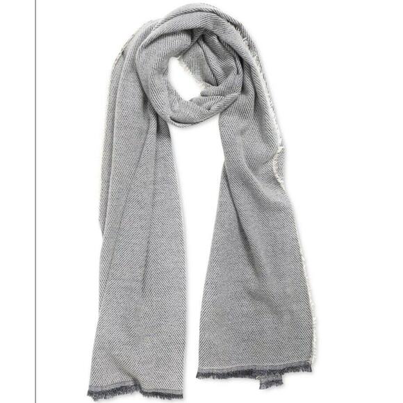 INC International Concepts Two-Tone Textured Shine Wrap Scarf Black, NWT - Picture 2 of 3